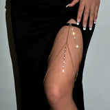 Thigh Body Chain Jewelry 

Boho Elastic Band Bandage Leg Thigh Chain for Women Bikini Sexy Tassel Multilayer Adjustable Garter Belt Rhinestone Body Jewelry
