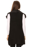 Women's Faux Fur/Suede Open Front Cardigan Vest