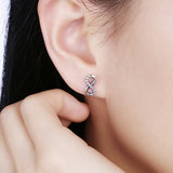 Infinity Silver Ear Stud Earring - ShopWayMore