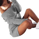 Knit Long Sleeve Sweater Tunic Dress
