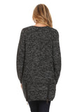 HA-1126 Women's Crochet Black/Metallic Thread Cardigan with Pockets
