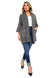 HA-1134 Women's Chevron Thick Knit Open Front Cardigan