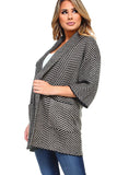 HA-1134 Women's Chevron Thick Knit Open Front Cardigan