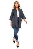 HA-1134 Women's Chevron Thick Knit Open Front Cardigan