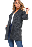 HA-1134 Women's Chevron Thick Knit Open Front Cardigan