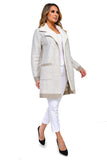 HA-1135 Women's Thick Knit Sherpa Collar Open Front Cardigan