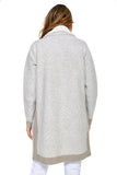 HA-1135 Women's Thick Knit Sherpa Collar Open Front Cardigan