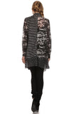 HB-3005 Women's Lightweight Patchwork Open Front Cardigan