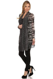 HB-3005 Women's Lightweight Patchwork Open Front Cardigan