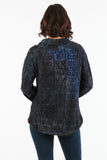 HCM-2303 Women's Navy Pullover cowl Neck Tunic Sweater Top