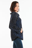 HCM-2303 Women's Navy Pullover cowl Neck Tunic Sweater Top