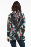 HCM-2304 Women's Velvet Multicolor Long Sleeves Cowl Neck Tunic Top