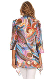 HL-3519 Women's Bold Print Lightweight 3/4 Sleeves Cardigan
