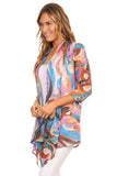 HL-3519 Women's Bold Print Lightweight 3/4 Sleeves Cardigan