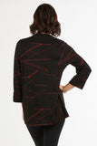 HL-3539 Women's Geometric Print 3/4 Sleeves One-Button Cardigan Jacket