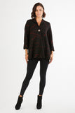 HL-3539 Women's Geometric Print 3/4 Sleeves One-Button Cardigan Jacket