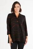 HL-3539 Women's Geometric Print 3/4 Sleeves One-Button Cardigan Jacket