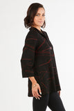 HL-3539 Women's Geometric Print 3/4 Sleeves One-Button Cardigan Jacket