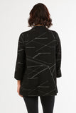 HL-3539 Women's Geometric Print 3/4 Sleeves One-Button Cardigan Jacket