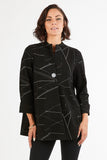 HL-3539 Women's Geometric Print 3/4 Sleeves One-Button Cardigan Jacket
