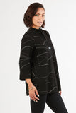 HL-3539 Women's Geometric Print 3/4 Sleeves One-Button Cardigan Jacket