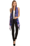 HME-4407 Women's Multicolor Polyester Cardigan Vest
