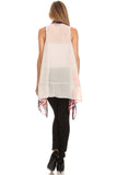 HME-4407 Women's Multicolor Polyester Cardigan Vest