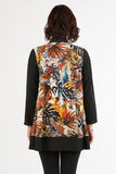 HME-4629 Women's Leaf Print Open Front Cardigan