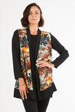 HME-4629 Women's Leaf Print Open Front Cardigan