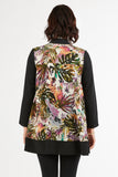 HME-4629 Women's Leaf Print Open Front Cardigan