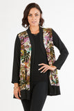 HME-4629 Women's Leaf Print Open Front Cardigan