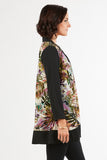 HME-4629 Women's Leaf Print Open Front Cardigan