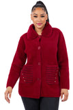 HMT-5819  Women's Fuzzy Cardigan Coat With Pockets