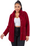 HMT-5819  Women's Fuzzy Cardigan Coat With Pockets