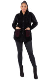 HMT-5819  Women's Fuzzy Cardigan Coat With Pockets