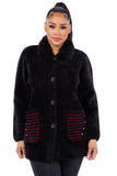 HMT-5819  Women's Fuzzy Cardigan Coat With Pockets
