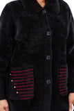 HMT-5819  Women's Fuzzy Cardigan Coat With Pockets