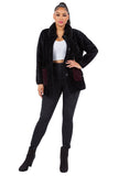 HMT-5819  Women's Fuzzy Cardigan Coat With Pockets