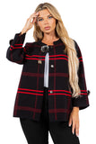 HMT-0816 Women Plaid Short Cardigan (One Size)