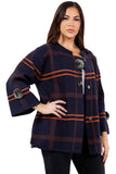 HMT-0816 Women Plaid Short Cardigan (One Size)