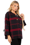 HMT-0816 Women Plaid Short Cardigan (One Size)