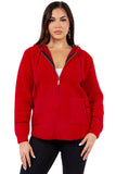 HMT-18810 Women's Fuzzy  Print Hooded Cardigan with Pockets