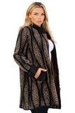 HMT-183 Women's Fuzzy Long Coat With Pockets
