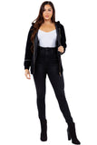 HMT-18810 Women's Fuzzy  Print Hooded Cardigan with Pockets