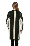 HMT-3481 Women's Knit Color-Block Printed Cardigan with Pockets