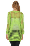 HMT-4009 Women's Acrylic Crochet Open Front Cardigan