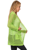 HMT-4009 Women's Acrylic Crochet Open Front Cardigan
