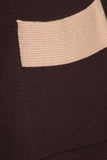 HMT-4013 Women's Knit Color-Block Drapped Neck Cardigan with Pockets
