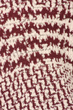 HMT-4017 Women's Fuzzy White/Burgundy Cardigan with Pockets