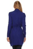 HMT-4022 Women's Knit Open Front Cardigan with Tie Belt